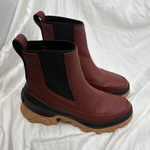 Sorel Women's Brex Waterproof Leather Boot Spice Black Red US 7